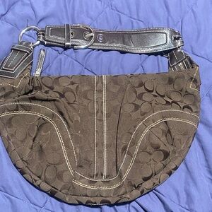 Coach Black and Brown Patterned Belt Bag